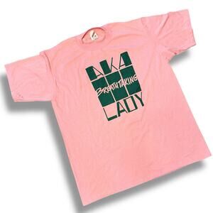 Vintage 90s Alpha Kappa Alpha Sorority Tee Shirt Pink Green AKA 1908 NWOT Sz XL